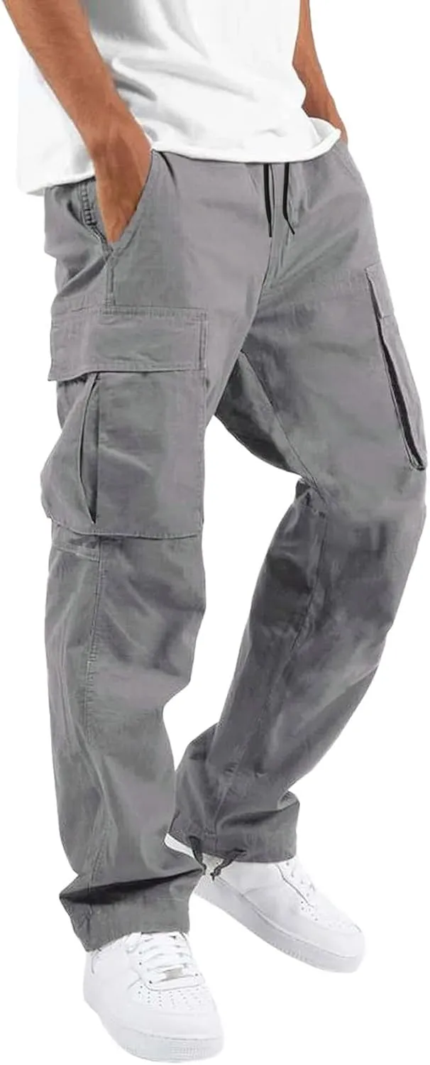 Cargo Trousers for Men Pants Hip Hop Letter Printed Street Hip Hop Jogging Sweatpants Casual Elastic Waist Trousers