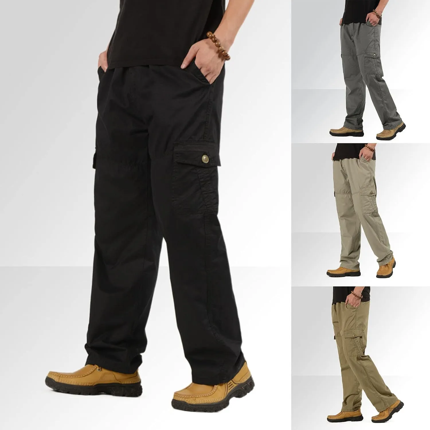 Cargo Trousers for Men with Pockets Men's Basic Active Fleece Jogger Pants Regular and Big & Tall Sizes for Workout