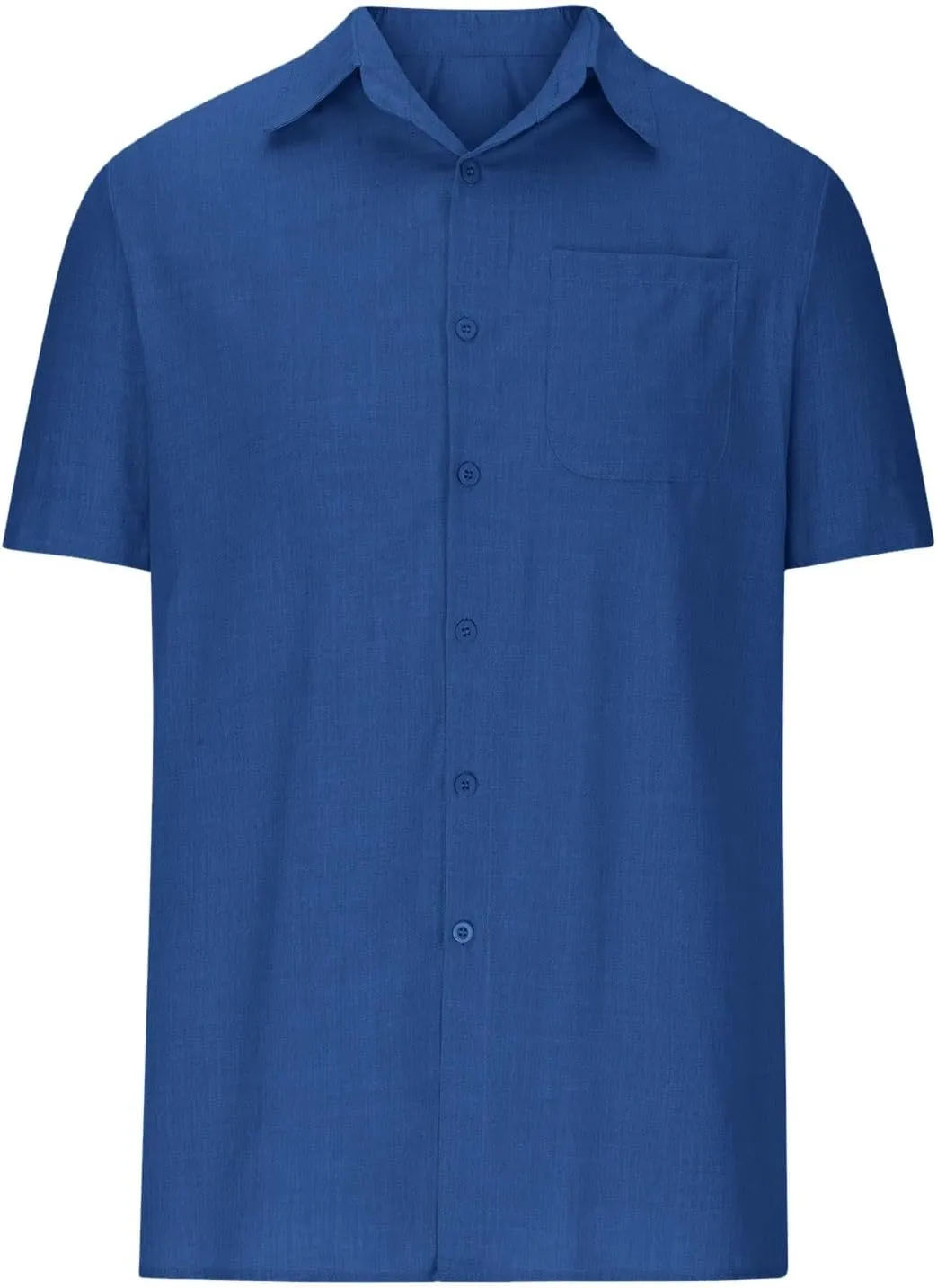 Cathalem Linen Shirts for Men Button Down Casual Shirts Short Sleeve Beach Summer Tops with Pocket Mens Dress Shirts