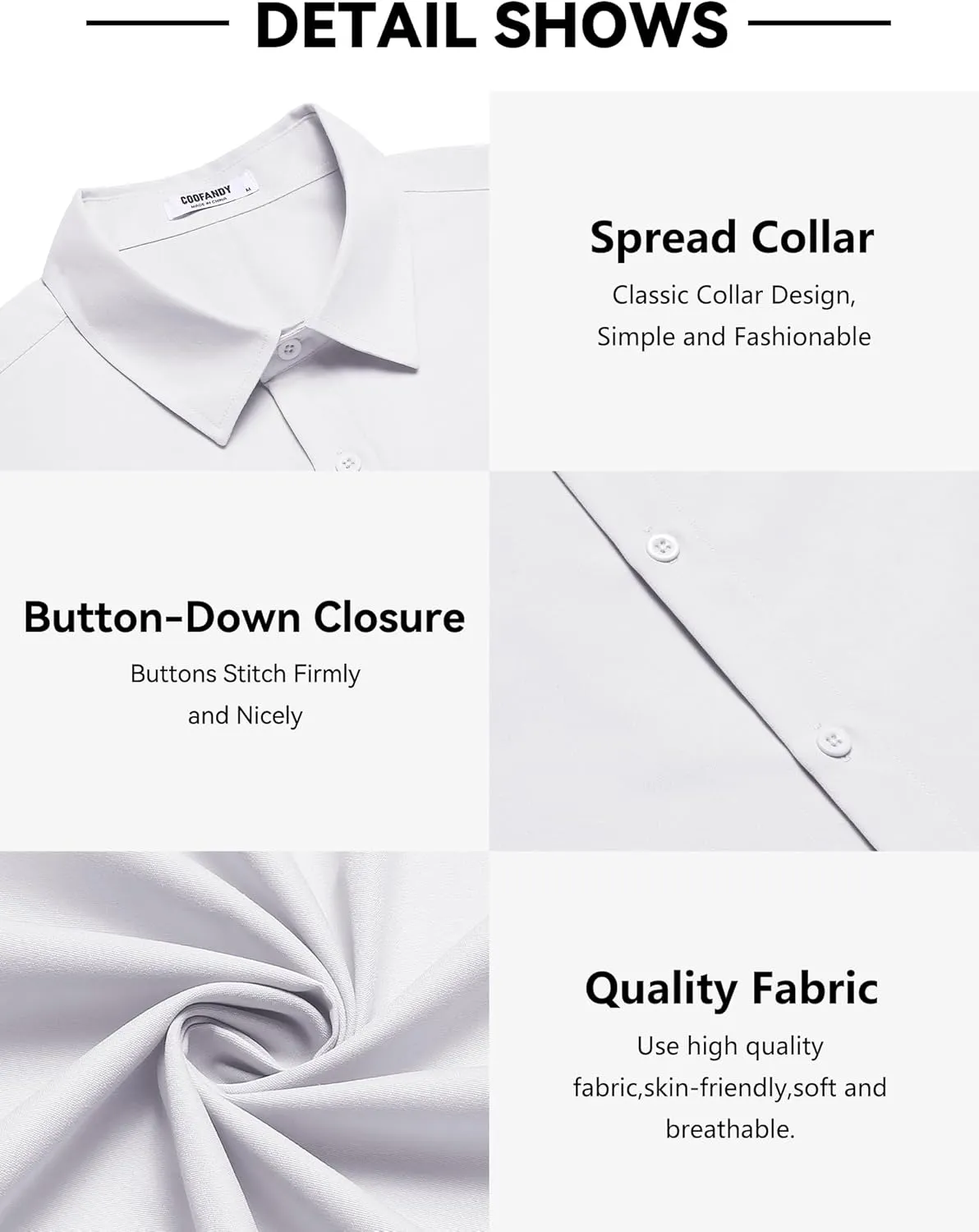 COOFANDY Men's Casual Short Sleeve Button Down Shirts Untucked Dress Shirts Wrinkle Free Summer Wedding Shirts Solid