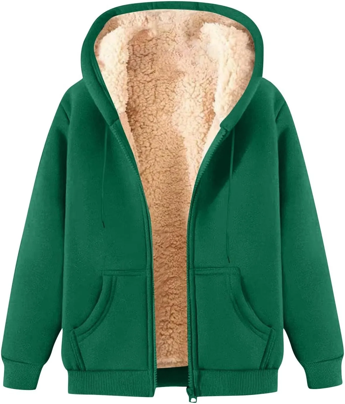 COTECRAM Hoodies for Women Winter Fleece Sweatshirt Full Zip Up Thick Sherpa Lined Hooded Jacket Coats Warm Outerwear