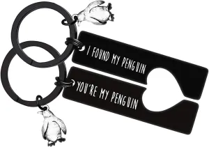 Couple Jewelry Keychain Penguin Lover Couple Keychain Jewelry Boyfriend Girlfriend Valentine's Day Jewelry Couple Keyring for Husband Wife Christmas Wedding Anniversary Birthday Gift for Him Her