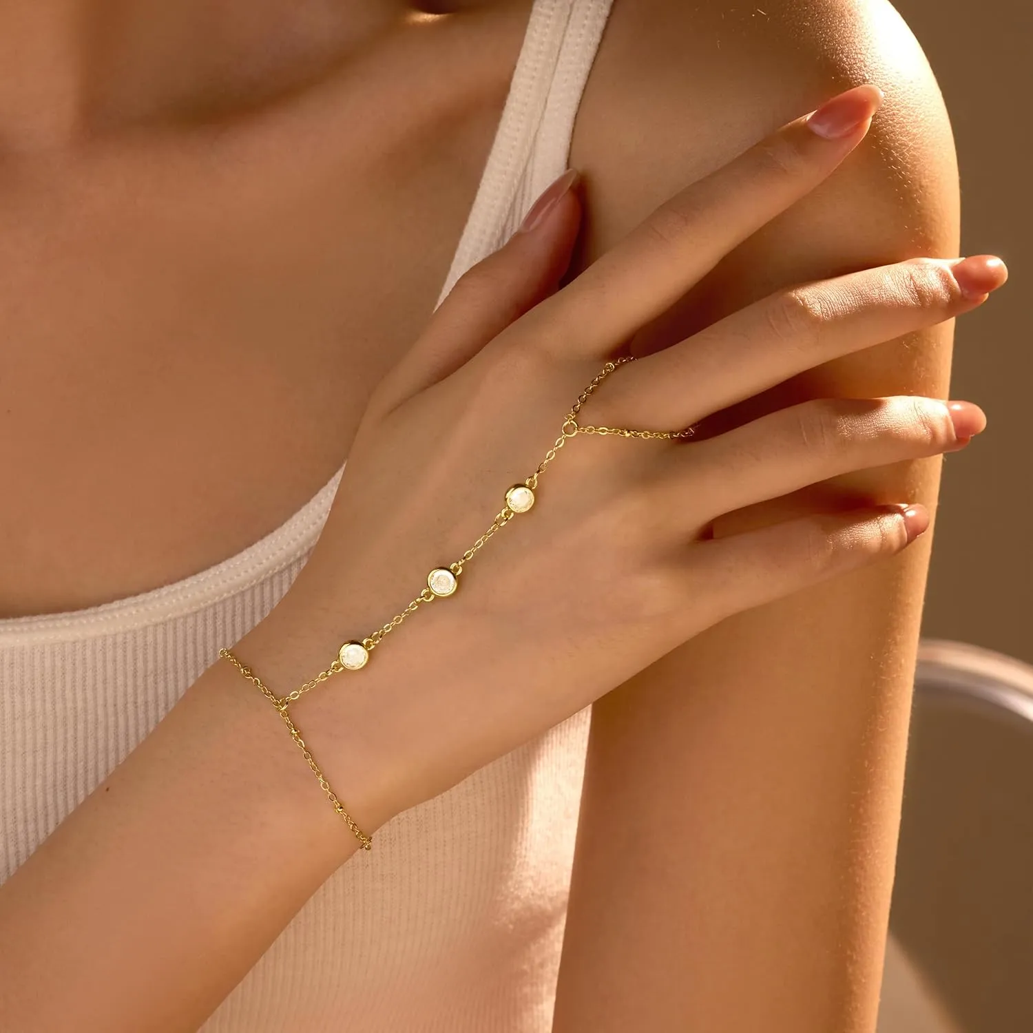 Dainty Gold Bracelets for Women Trendy Evil Eye Bracelets Hand Chain Bracelet Turkish Lucky Hand Jewelry Gifts