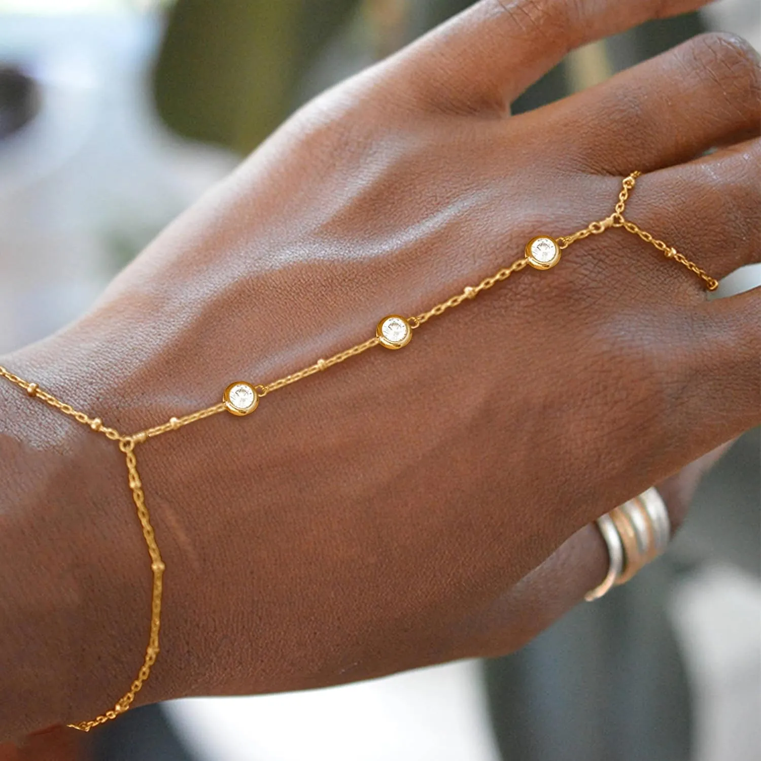 Dainty Gold Bracelets for Women Trendy Evil Eye Bracelets Hand Chain Bracelet Turkish Lucky Hand Jewelry Gifts