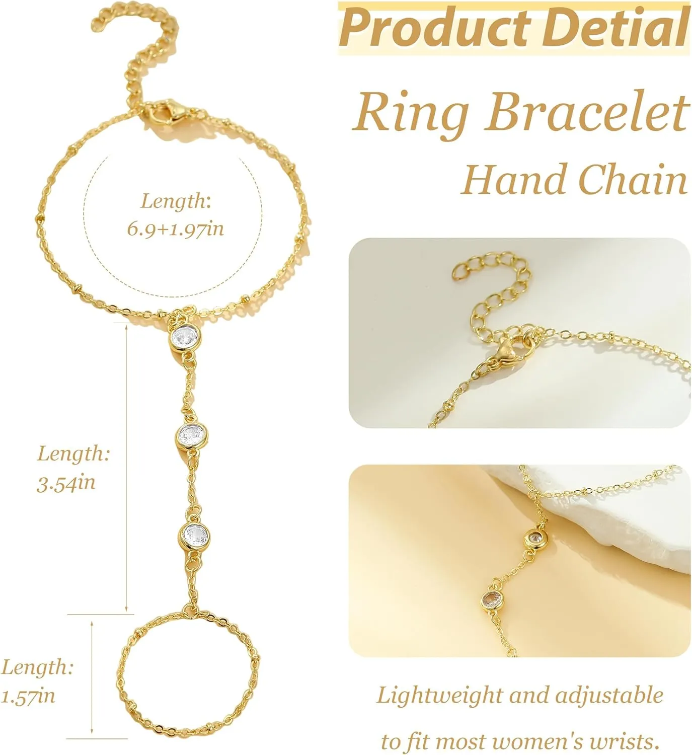 Dainty Gold Bracelets for Women Trendy Evil Eye Bracelets Hand Chain Bracelet Turkish Lucky Hand Jewelry Gifts