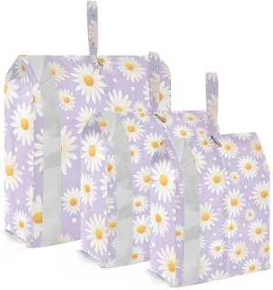 DOMIKING Colorful Floral Packing Cubes for Travel Luggage Organizer Hanging Packing Bag for Vacation Home Set of 3
