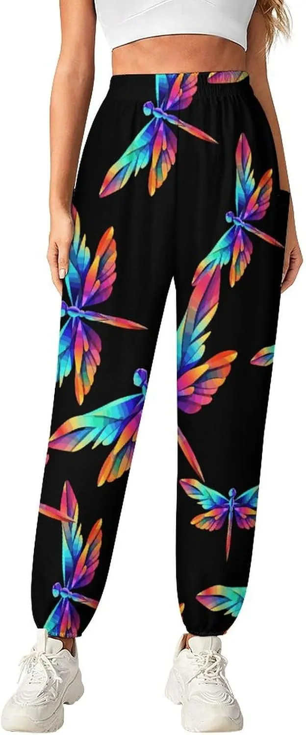Dragonfly Women's Harem Pants Lightweight Yoga Pants Beach Pants Dance Trousers with Pockets