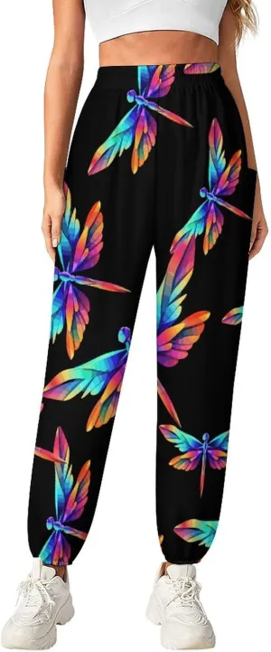 Dragonfly Women's Harem Pants Lightweight Yoga Pants Beach Pants Dance Trousers with Pockets