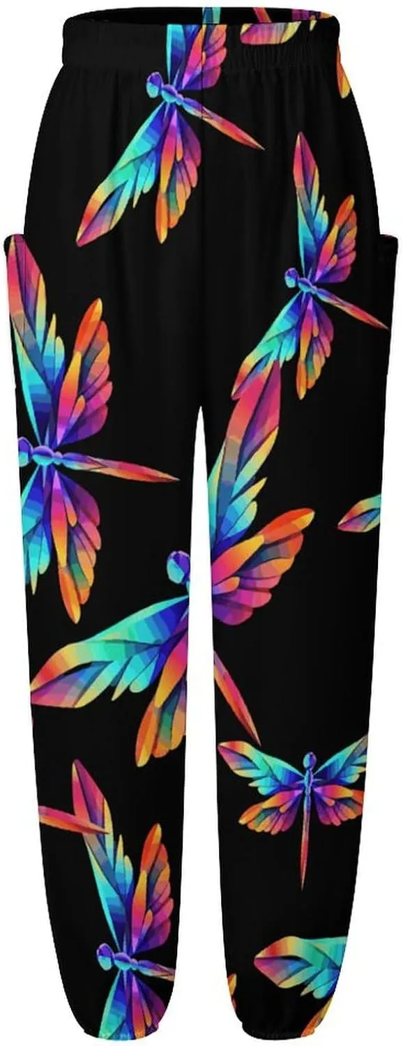 Dragonfly Women's Harem Pants Lightweight Yoga Pants Beach Pants Dance Trousers with Pockets