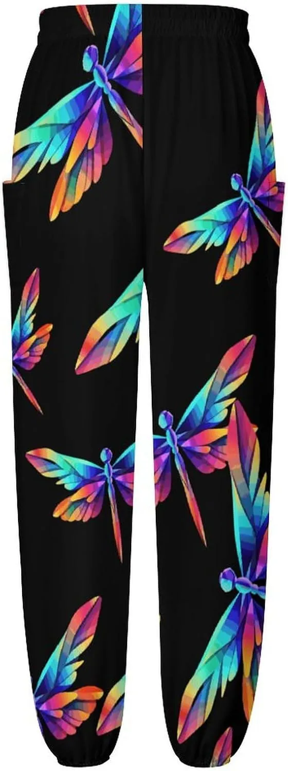 Dragonfly Women's Harem Pants Lightweight Yoga Pants Beach Pants Dance Trousers with Pockets