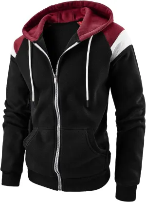 DuDubaby Men's Fall Winter Long Sleeve Hoodie Hoodie Sweatshirt Top Cardigan Hooded Jacket