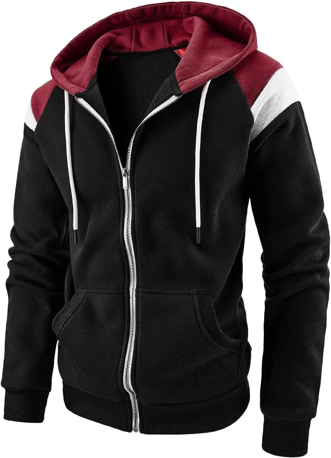 DuDubaby Men's Fall Winter Long Sleeve Hoodie Hoodie Sweatshirt Top Cardigan Hooded Jacket