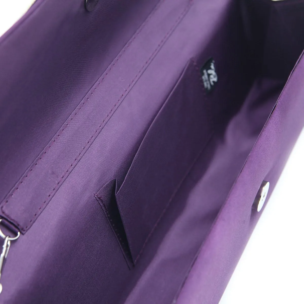Elegant Pleated Satin Flap Rhinestones Clutch Evening Bag - Diff Colors Avail