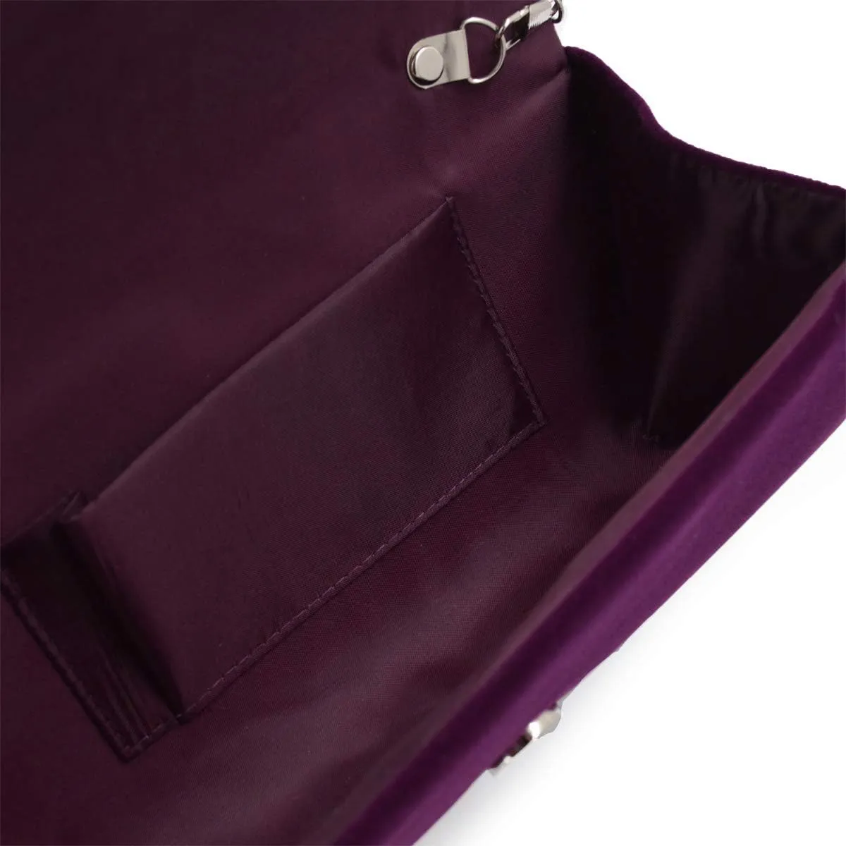 Elegant Rhinestone Bow Front Velvet Clutch Evening Bag Handbag