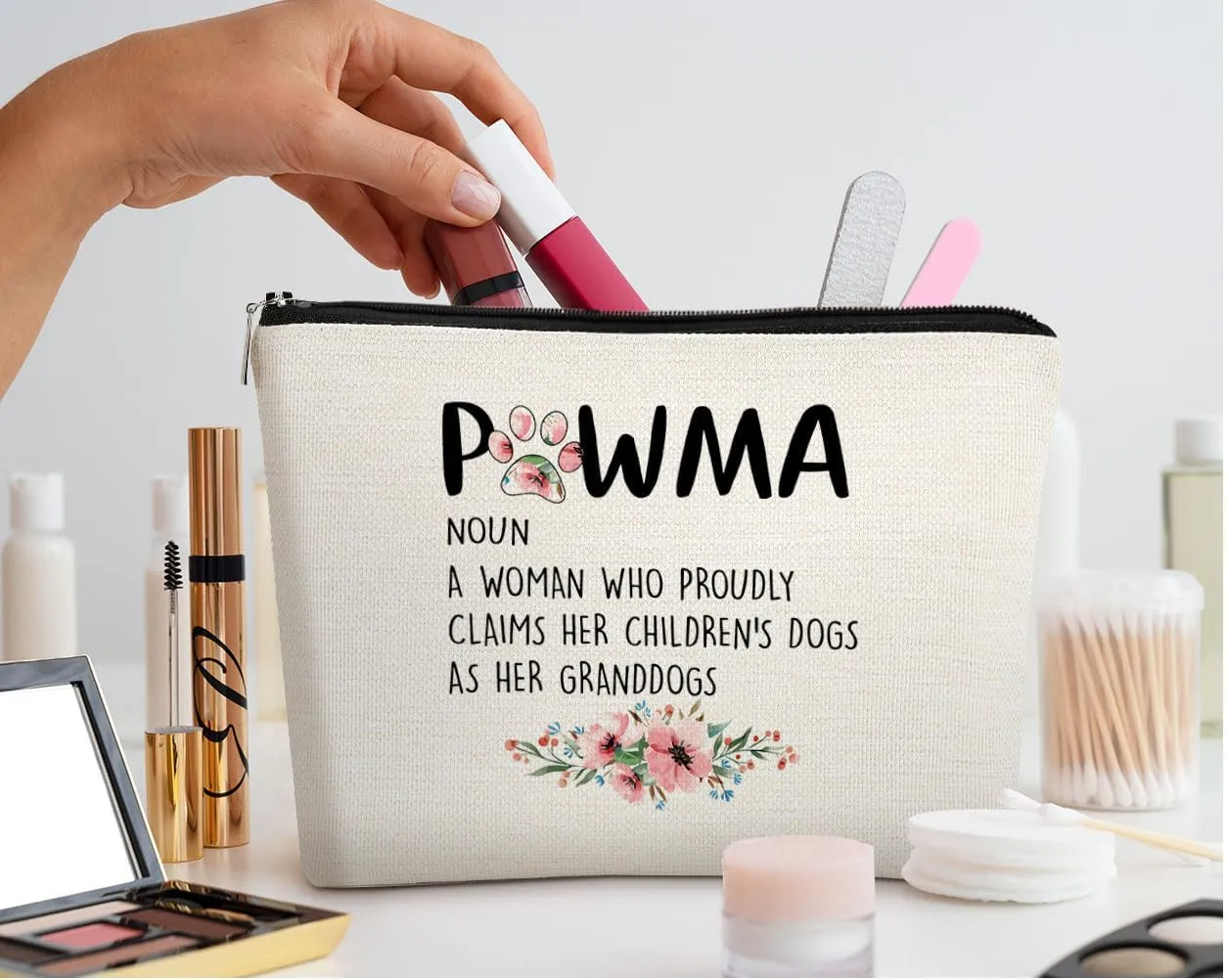 EXUQO Dog Grandma Gifts Small Makeup Bag,Gifts for Dog Lovers Owners Grandma Grandmother,Pawma Gifts,Christmas Birthday Gift for Grandma