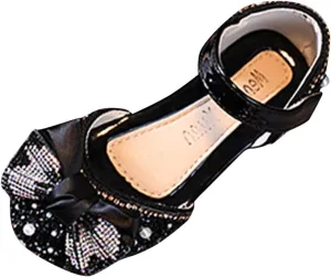 Fashion Spring and Summer Children Dance Shoes Girls Dress Show Princess Shoes Pearl Bowknot Kids Squeaky Shoes Girls