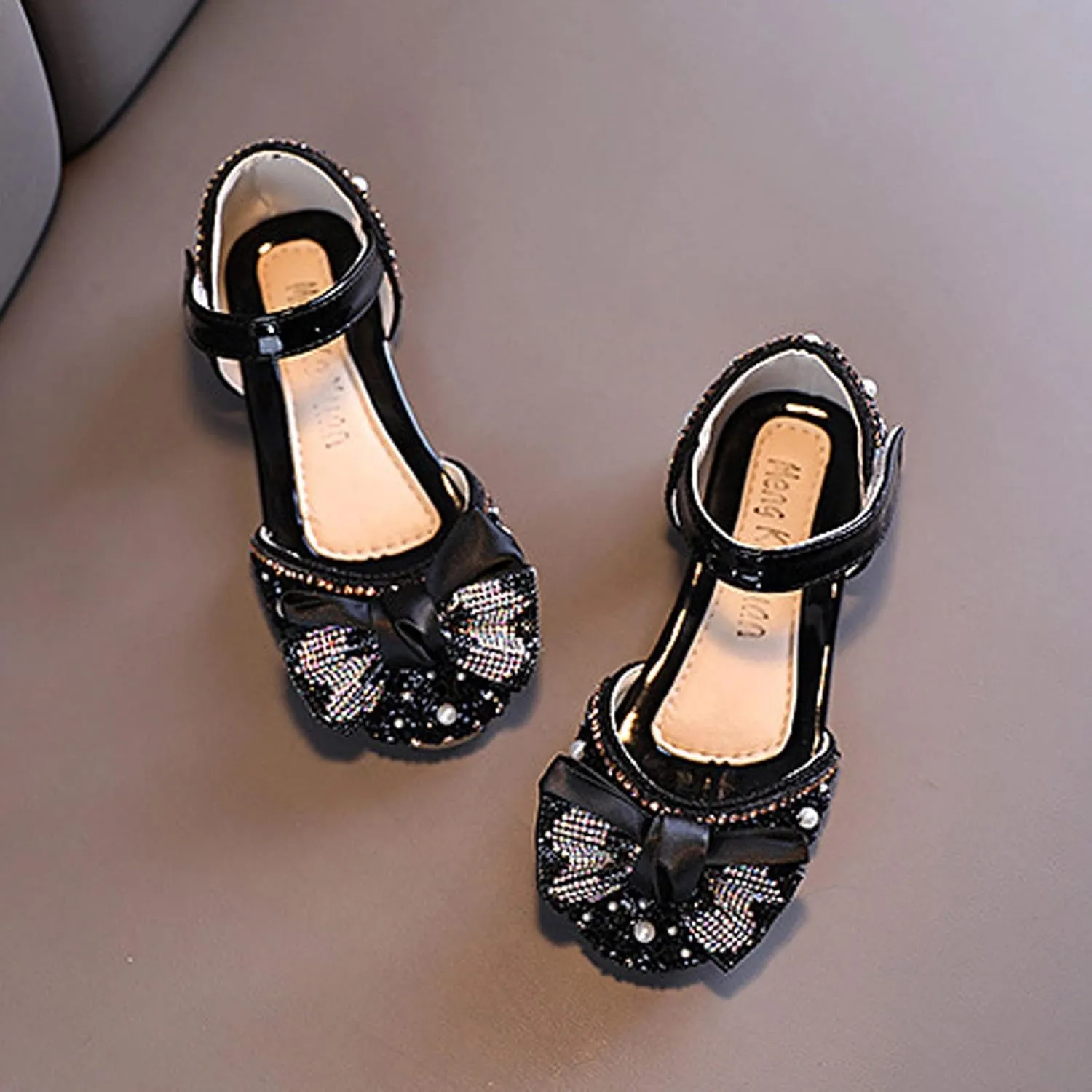 Fashion Spring and Summer Children Dance Shoes Girls Dress Show Princess Shoes Pearl Bowknot Kids Squeaky Shoes Girls