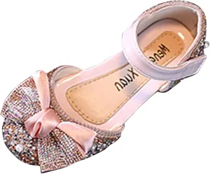 Fashion Spring and Summer Children Dance Shoes Girls Dress Show Princess Shoes Pearl Bowknot Kids Squeaky Shoes Girls