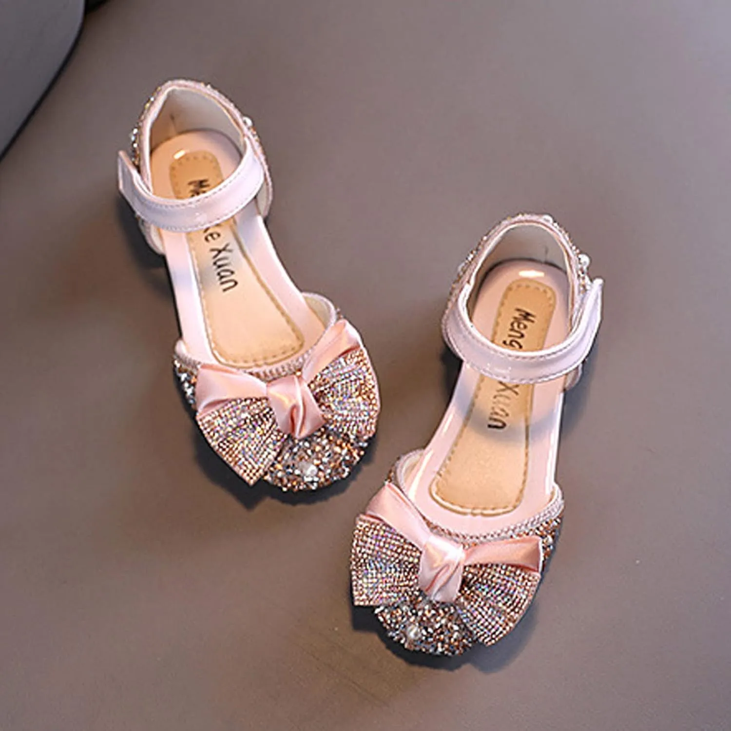 Fashion Spring and Summer Children Dance Shoes Girls Dress Show Princess Shoes Pearl Bowknot Kids Squeaky Shoes Girls