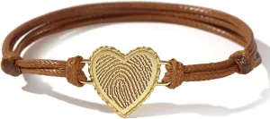 Fingerprint Memorial Bracelet, Mother's Day Jewelry Gifts, Loss Of Mother Dad Gift, Thumbprint Jewelry, Sympathy Gifts, Memorial Jewelry for Mother, 925 Sterling Silver, 14K Gold Plated