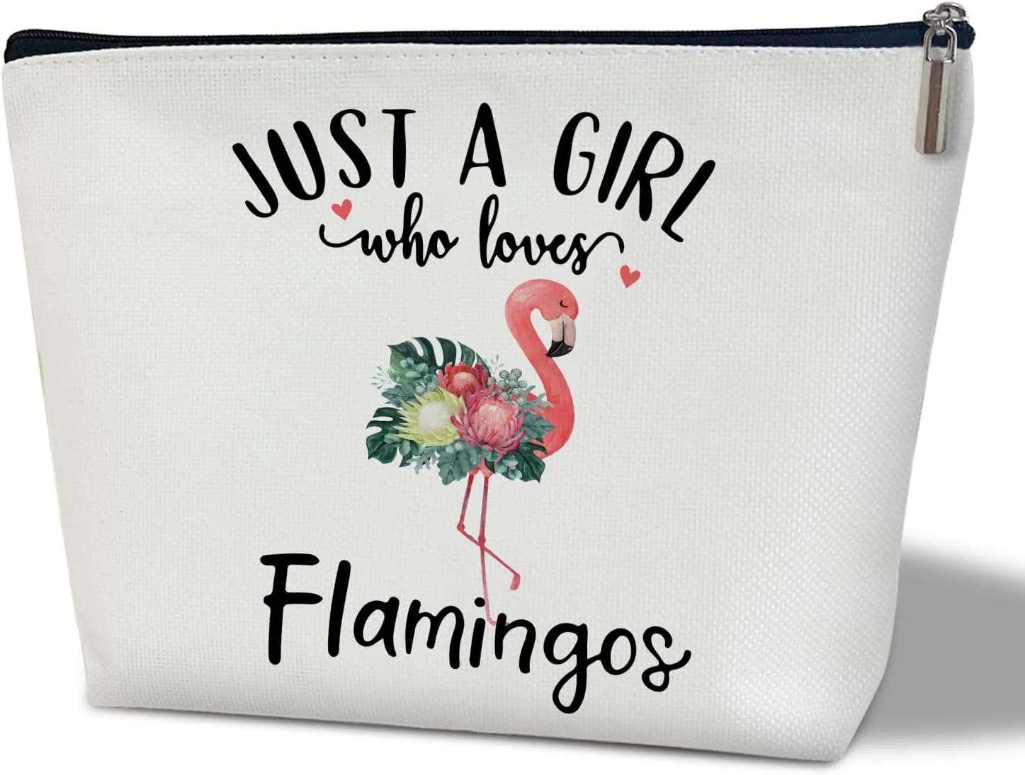 Flamingo Makeup Bag - Just a Girl Who Lover Flamingo, Cosmetic Bag for Women Large Capacity Cosmetic Bag Appreciation Gift for Family friend,Travel Accessories Organizer Storage Makeup Bag With Zipper
