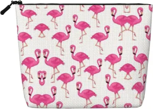 flamingo Print Cosmetic Bags for Women Large Capacity Purse Travel Toiletry Zipper Storage Pouch