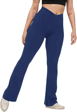 Flare Yoga Pants Womens High Waist Sports Workout Running Straight Leg Pant Plus Size Sexy Fitness Breathable Trousers