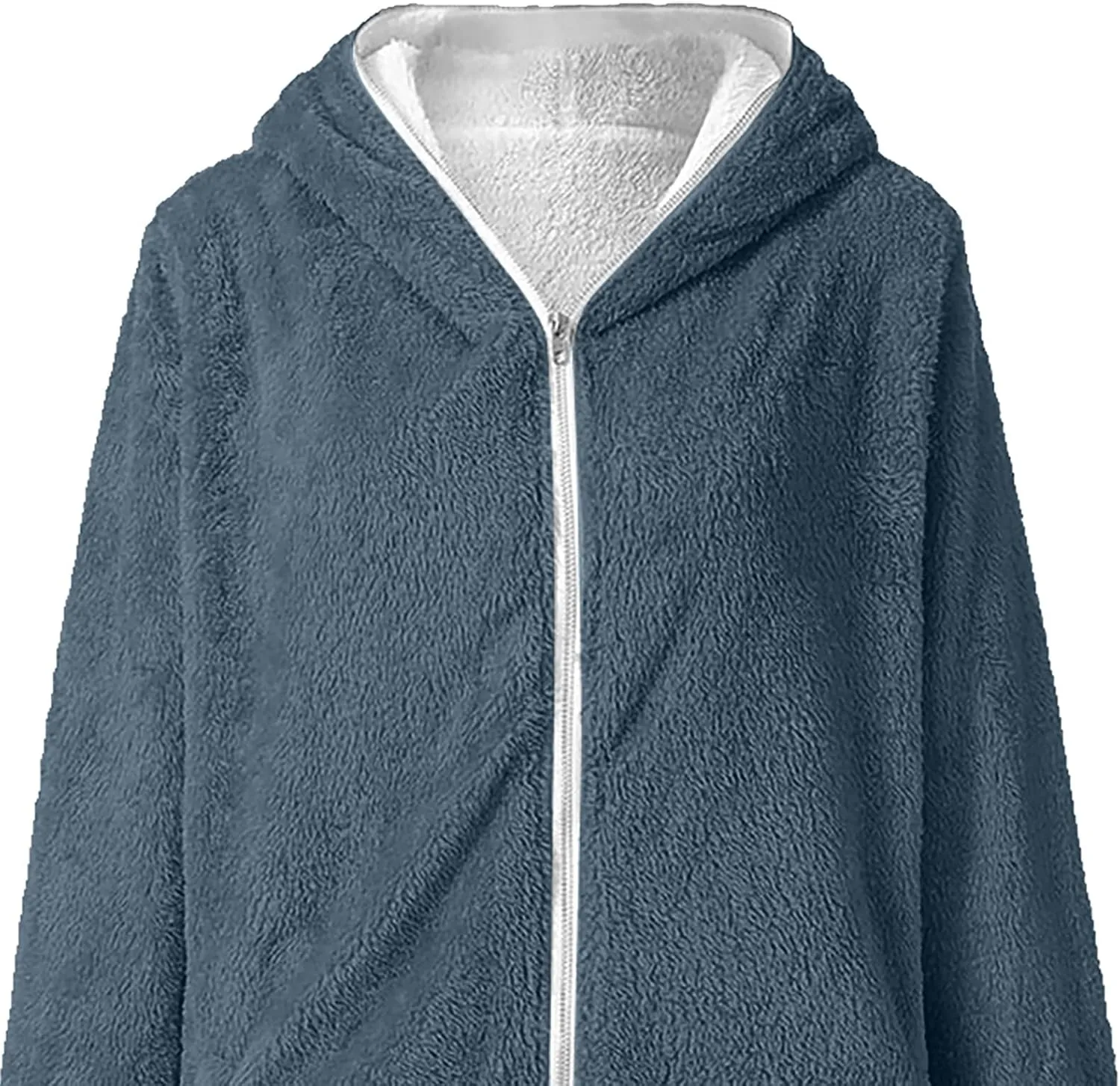 Fleece Jacket Women Sherpa Zip Up Long Sleeve Lapel Hoodies Faux Fur Coats Oversized Cardigan Sweaters Shaggy Outfits