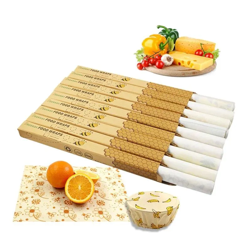 Floral Patterned Beeswax Food Wrap Film