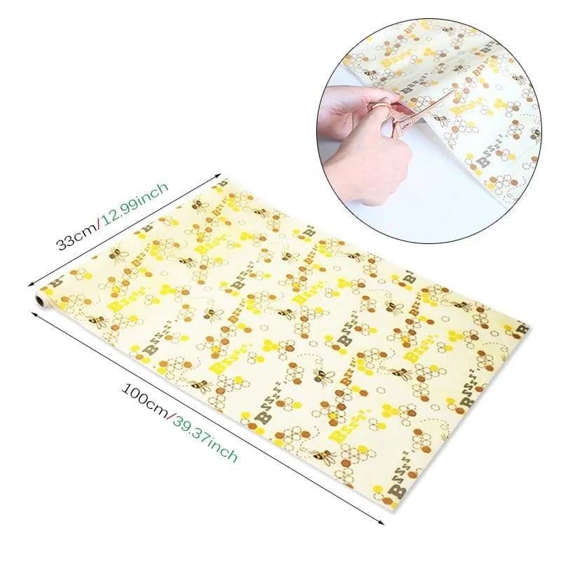 Floral Patterned Beeswax Food Wrap Film