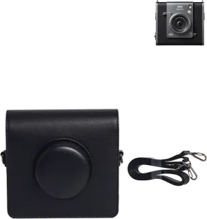 for Fujifilm Instax Wide Evo Hybrid Instant Film Camera Leather Bags PU Material 360 Protective Bag Carrying Case with Shoulder Straps Water-ResistantBlack.