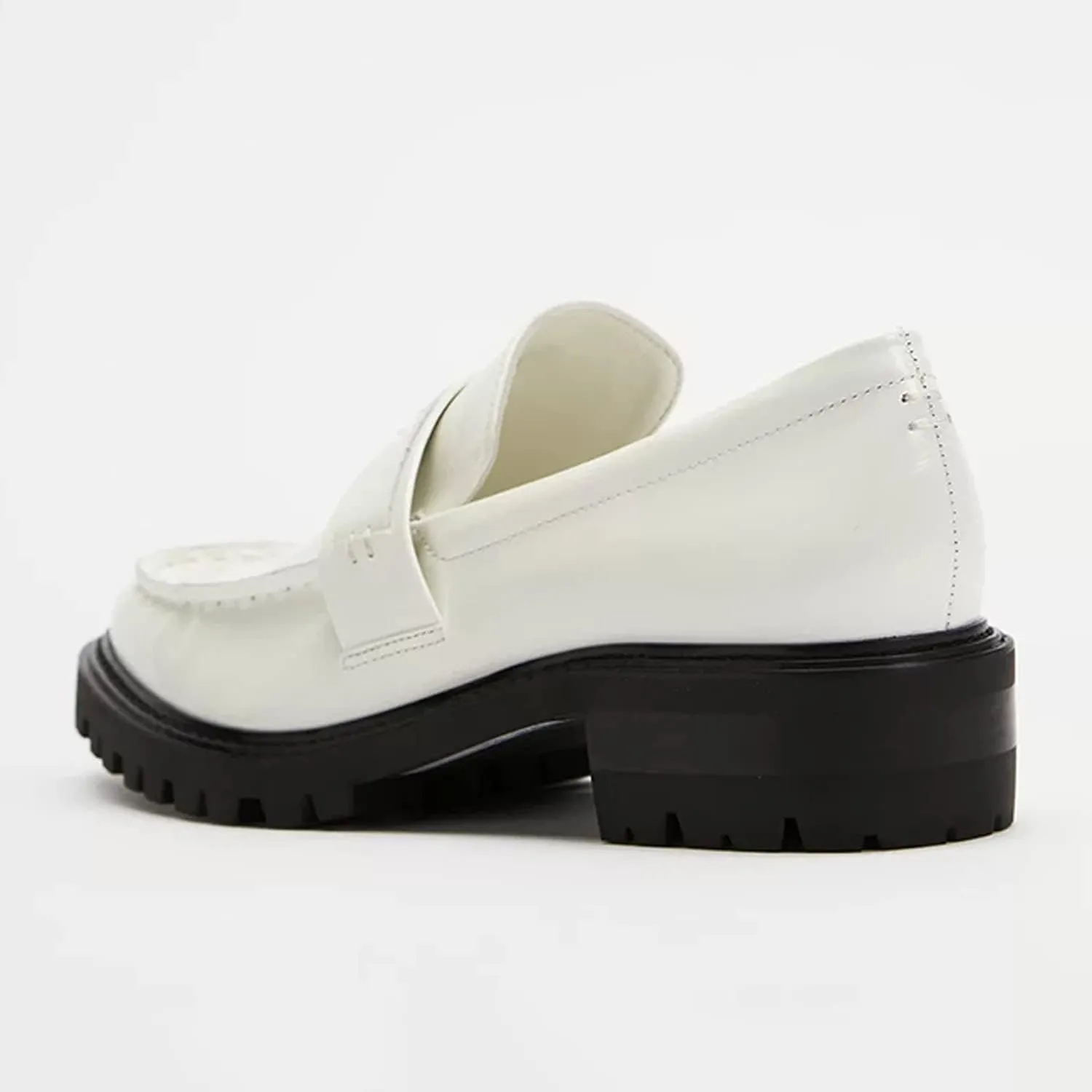 FOWT Women's Low Chunky Heel Loafers Round Toe Platform Flats with Lug Sole Casual Comfortable Slip on Unisex Shoes Driving Walking Traveling,4-16 US Size