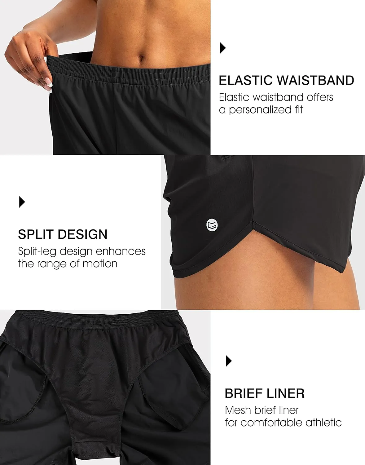 G Gradual Women's Running Shorts with Zipper Pockets Quick Dry Athletic Workout Gym 3" Shorts for Women with Comfy Liner