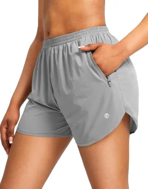 G Gradual Women's Running Shorts with Zipper Pockets Quick Dry Athletic Workout Gym 3" Shorts for Women with Comfy Liner