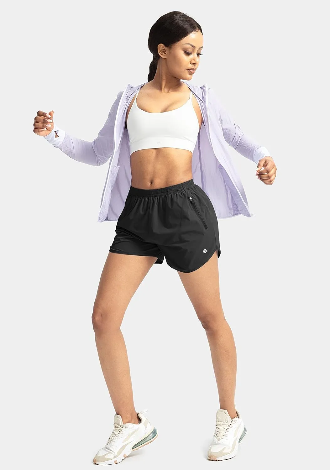 G Gradual Women's Running Shorts with Zipper Pockets Quick Dry Athletic Workout Gym 3" Shorts for Women with Comfy Liner