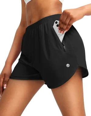 G Gradual Women's Running Shorts with Zipper Pockets Quick Dry Athletic Workout Gym 3" Shorts for Women with Comfy Liner