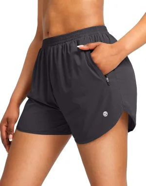 G Gradual Women's Running Shorts with Zipper Pockets Quick Dry Athletic Workout Gym 3" Shorts for Women with Comfy Liner