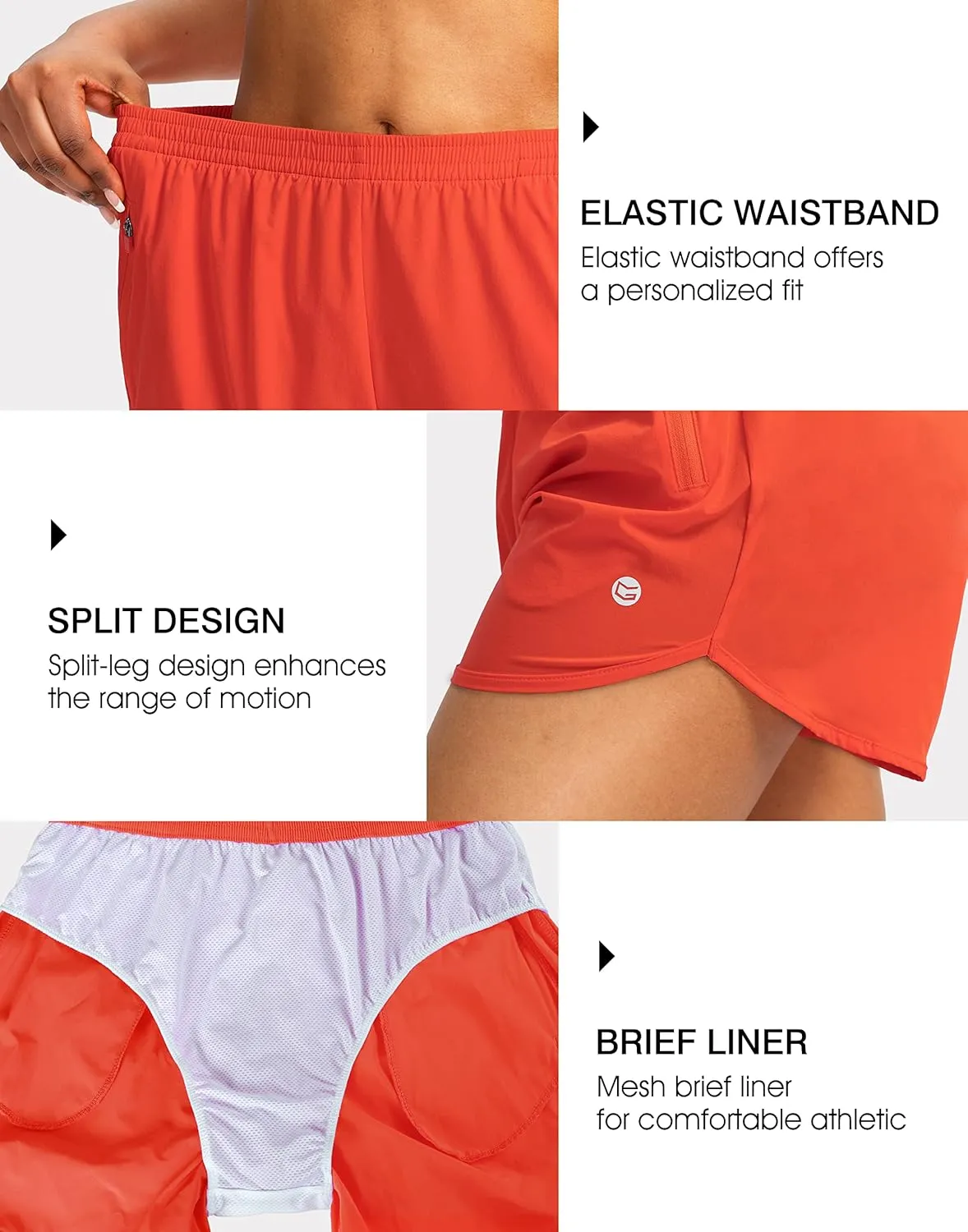 G Gradual Women's Running Shorts with Zipper Pockets Quick Dry Athletic Workout Gym 3" Shorts for Women with Comfy Liner