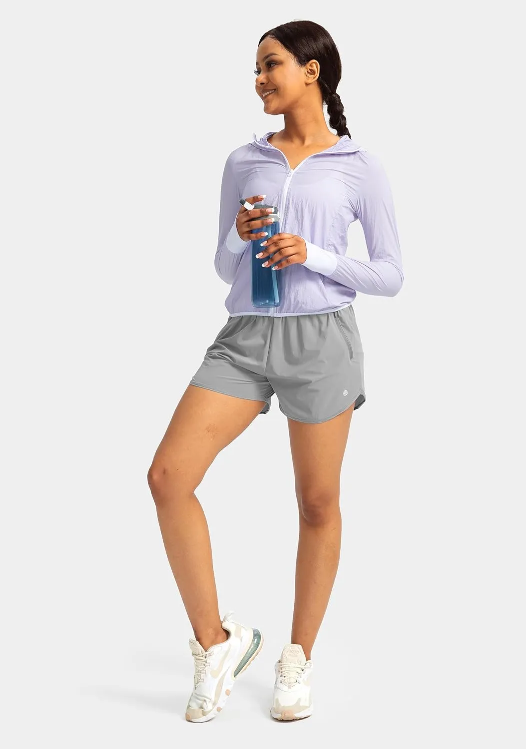 G Gradual Women's Running Shorts with Zipper Pockets Quick Dry Athletic Workout Gym 3" Shorts for Women with Comfy Liner