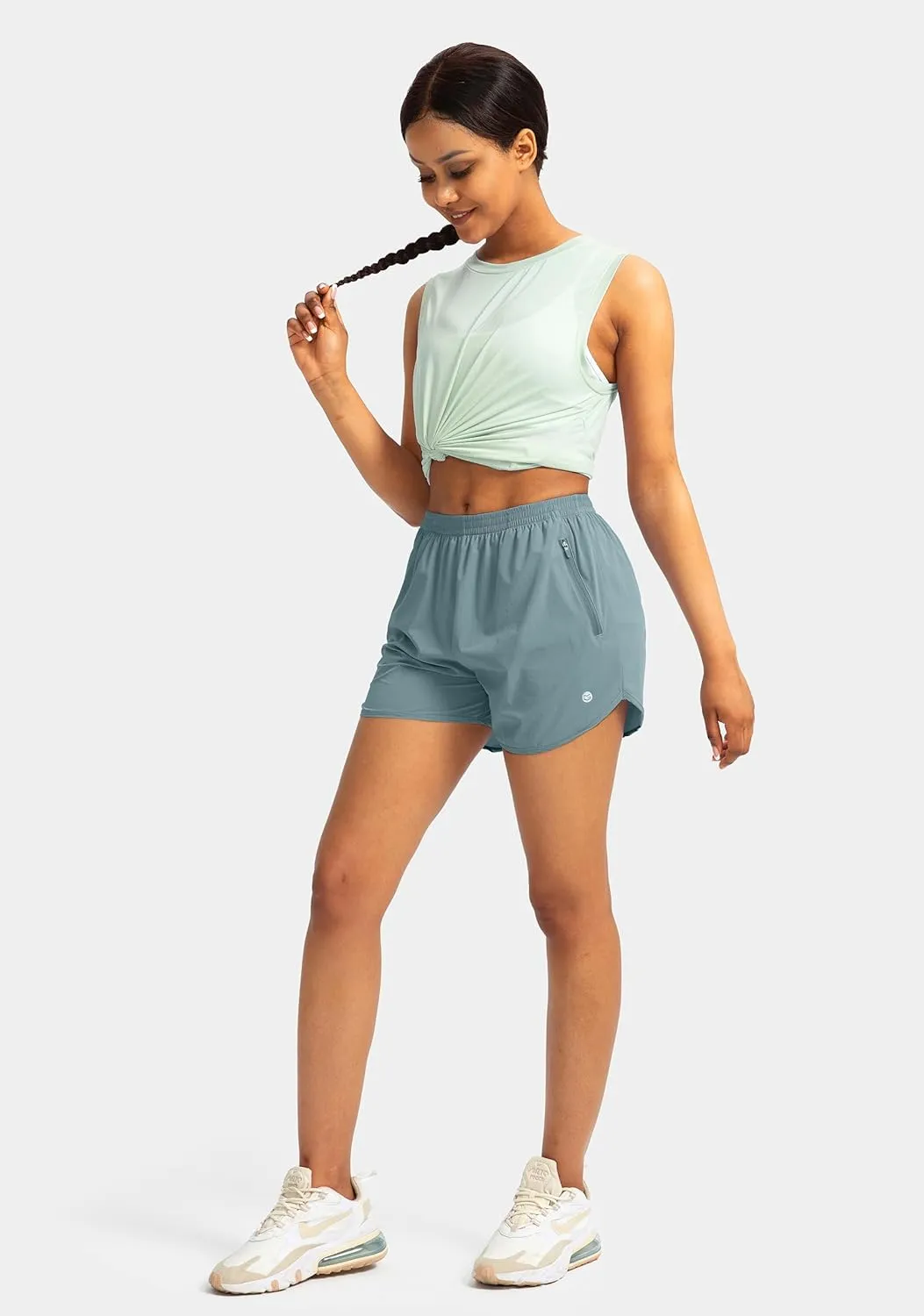 G Gradual Women's Running Shorts with Zipper Pockets Quick Dry Athletic Workout Gym 3" Shorts for Women with Comfy Liner