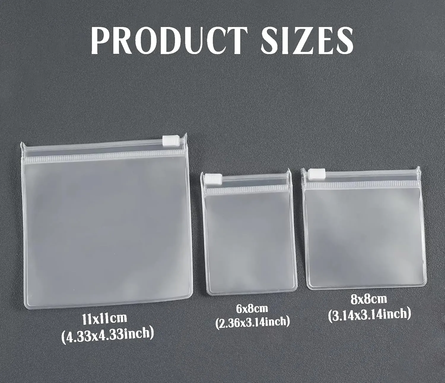 Generic 20-100pcs Personalized Frosted Jewelry Zipper Bags, Custom Jewelry Resealable Storage Bags, Custom Jewelry Bags for Necklaces, Earrings,Rings and Other Accessories (11x11cm (4.33''x4.33''))