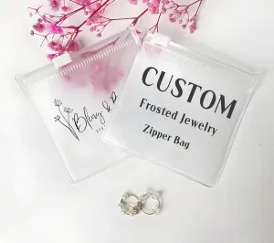 Generic 20-100pcs Personalized Frosted Jewelry Zipper Bags, Custom Jewelry Resealable Storage Bags, Custom Jewelry Bags for Necklaces, Earrings,Rings and Other Accessories (11x11cm (4.33''x4.33''))