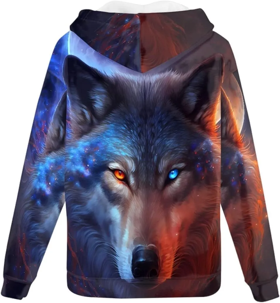 GLUDEAR Unisex Realistic 3D Digital Print Full Zip Hoodie Jackets Hooded Sweatshirt