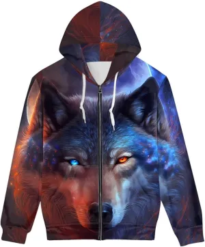 GLUDEAR Unisex Realistic 3D Digital Print Full Zip Hoodie Jackets Hooded Sweatshirt