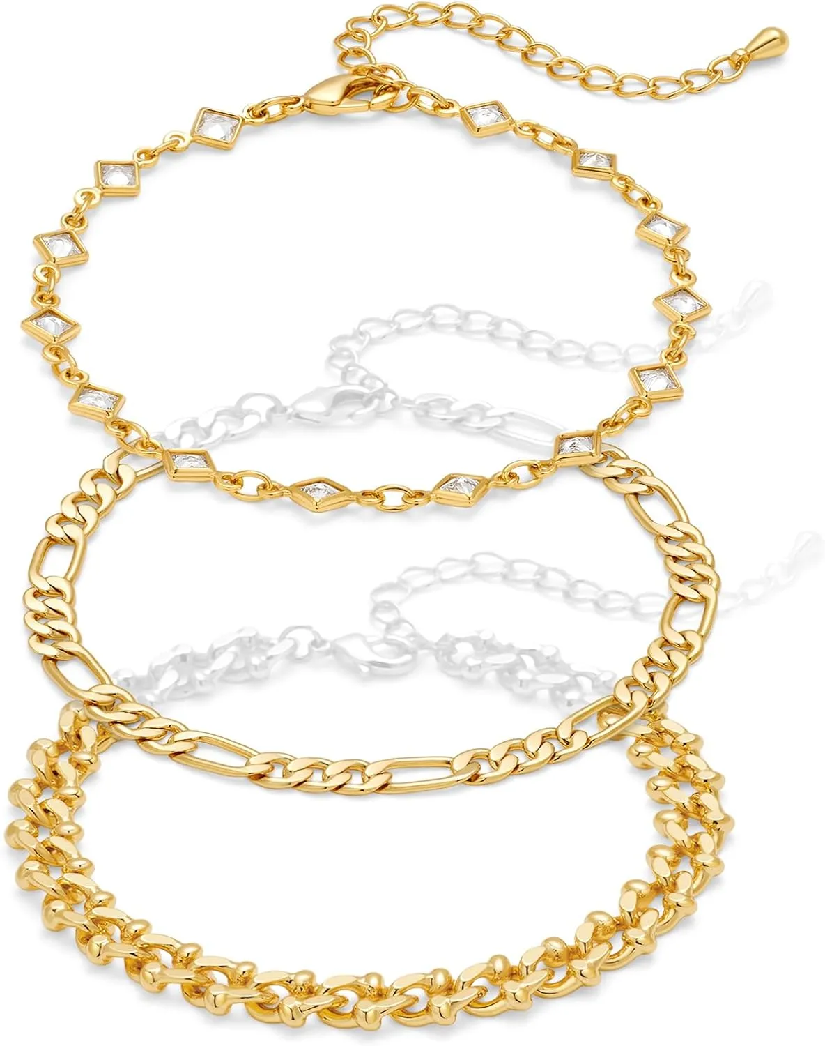 Gold Bracelets for Women Gold Stackable Bracelets Trendy Chunky Chain Cuban Link CZ Chain Bracelet for Women Fashion Accessories