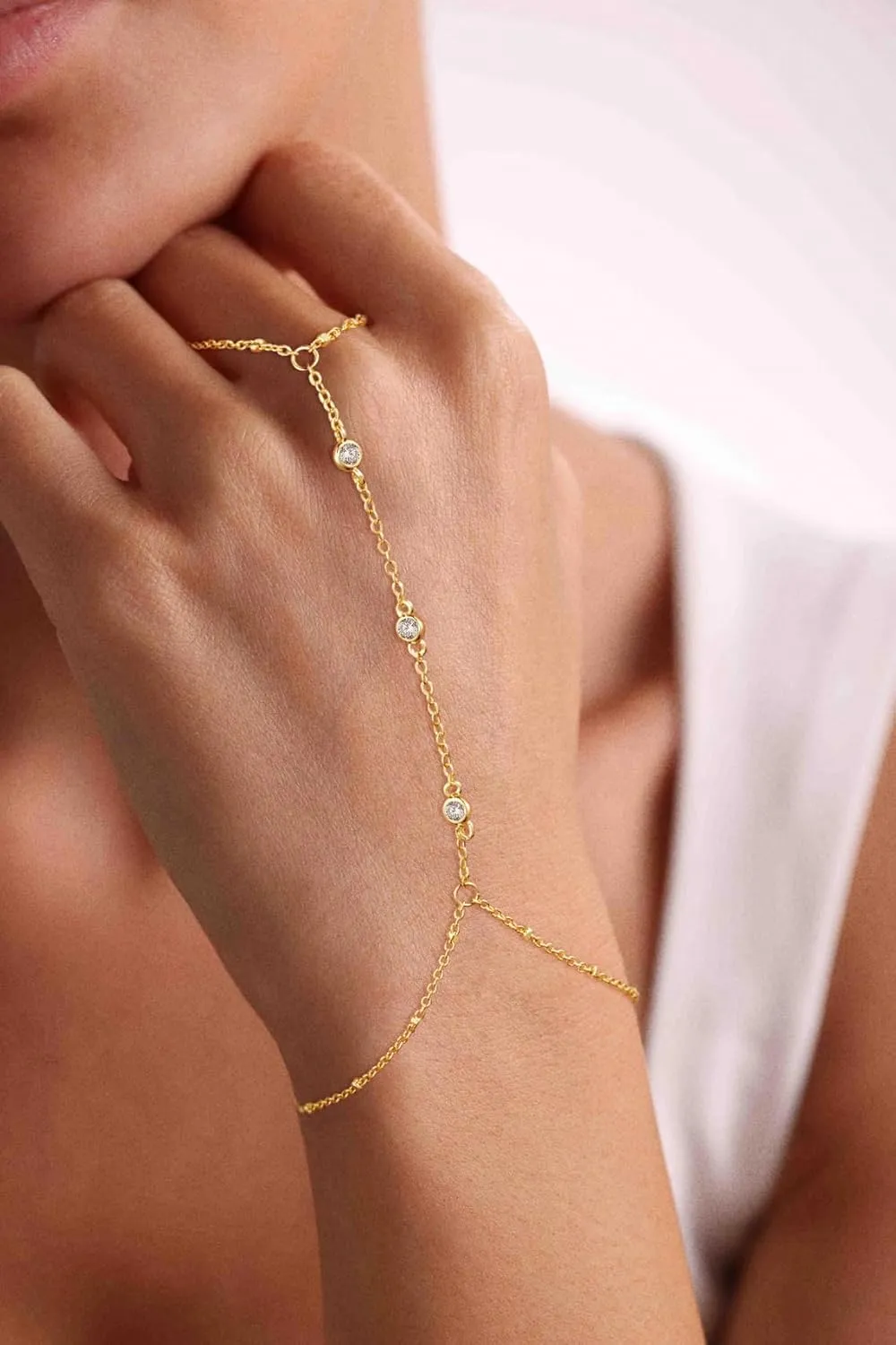Gold/Silver Bracelets For Women,Trendy 14k Gold/Silver Plated lightweight Dainty Chunky Thin Cuban Link Paperclip Chain Tennis Bangle Bracelets Stack Set,Ring Hand Chain Bracelet,Gold Jewelry Gift For Women Fashion Accessories