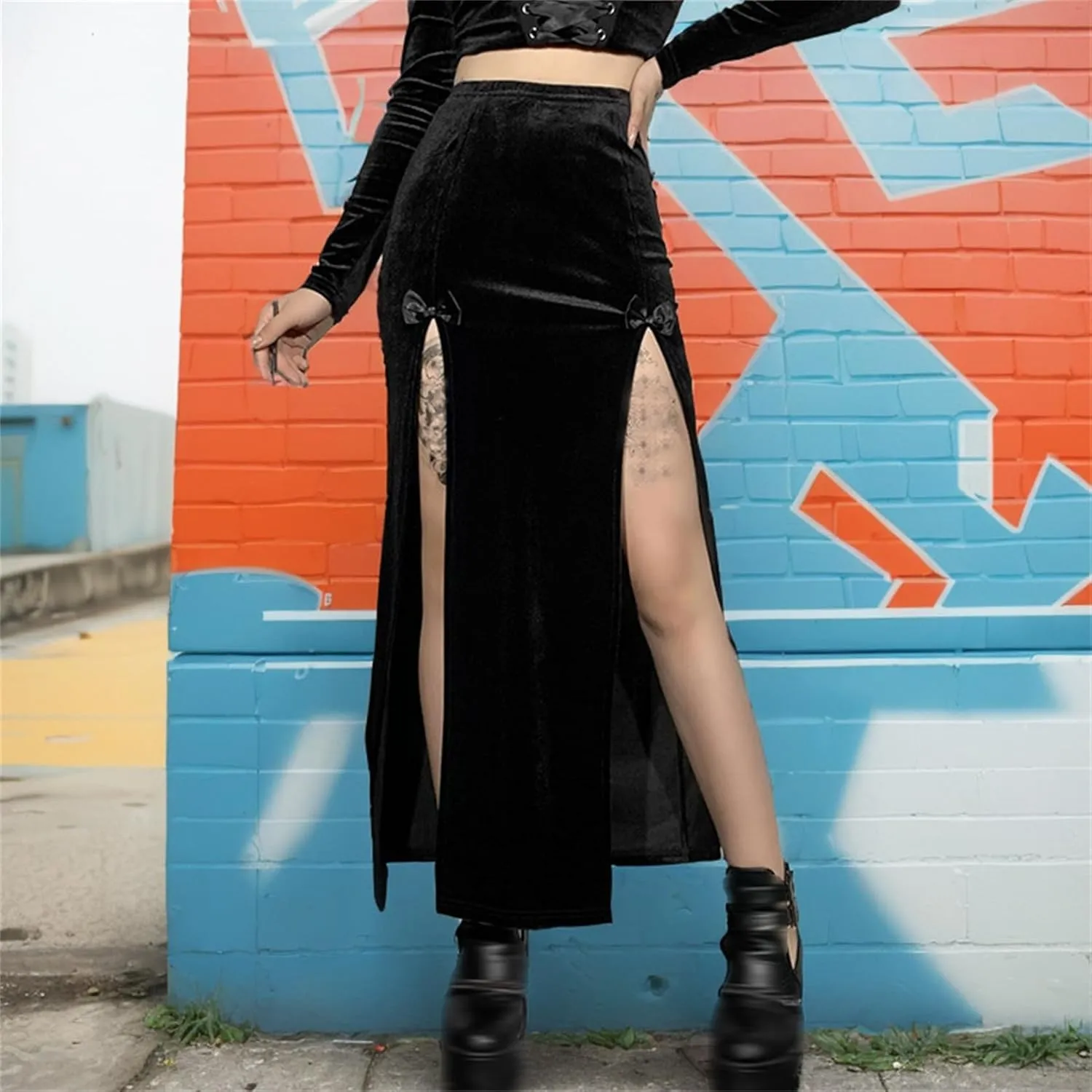 Gothic Skirts for Women Punk Rave Y2k Emo Fairy Grunge Goth Steampunk