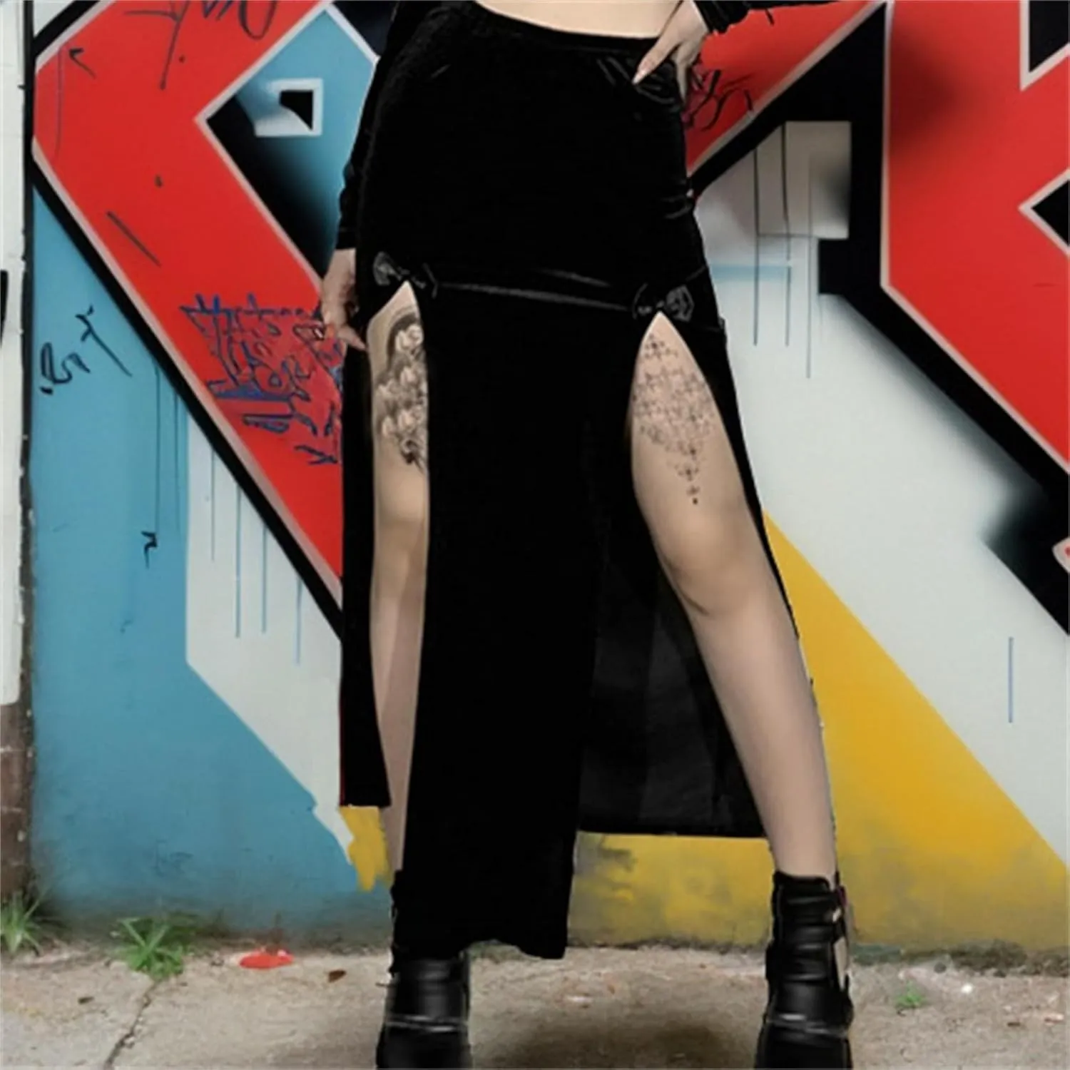 Gothic Skirts for Women Punk Rave Y2k Emo Fairy Grunge Goth Steampunk