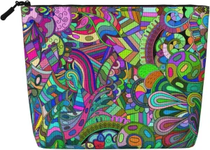 Graffiti Print Cosmetic Bags for Women Large Capacity Purse Travel Toiletry Zipper Storage Pouch