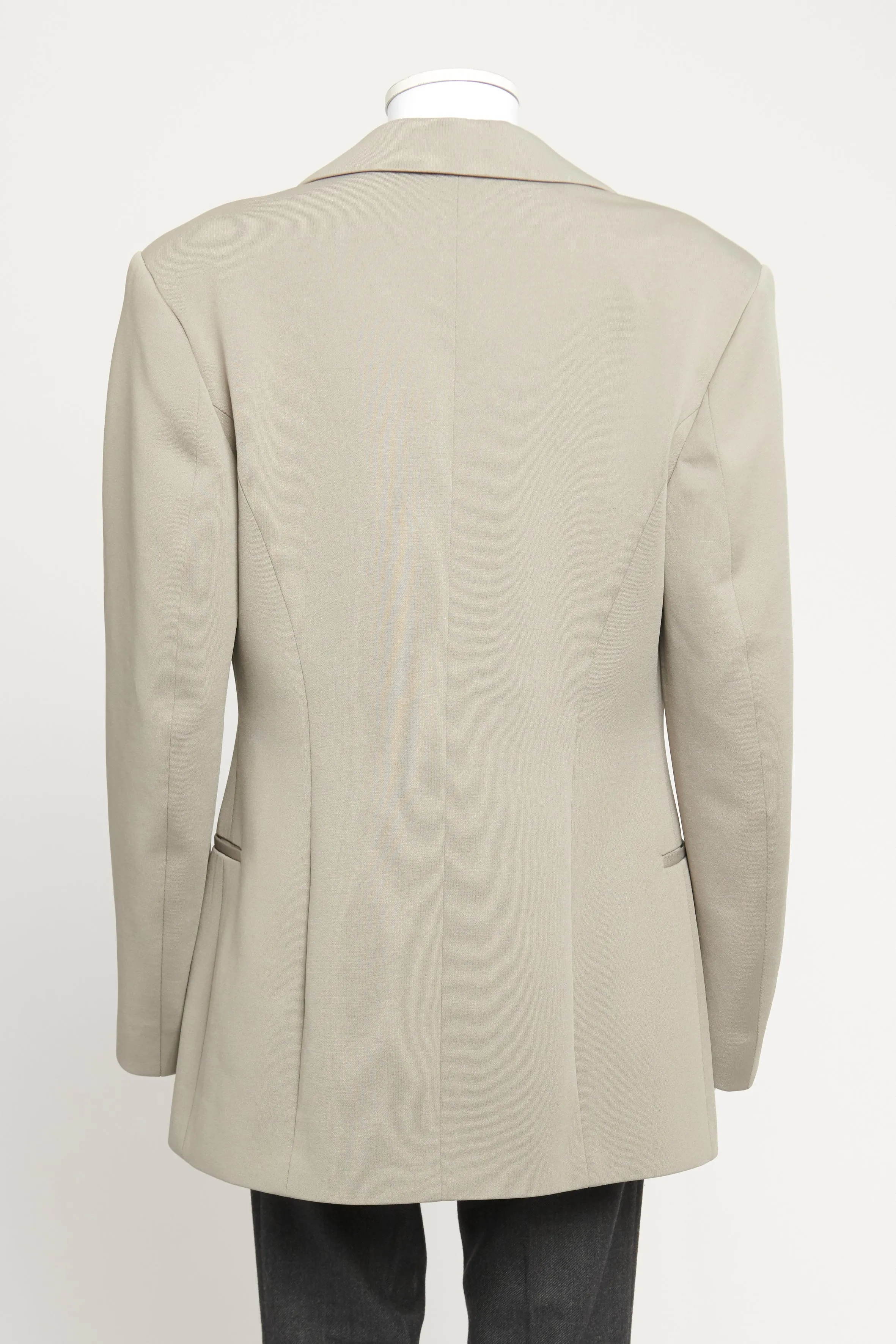 Grey Long Preowned Blazer Jacket